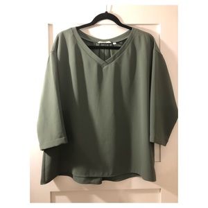 Green Blouse from Uniqlo